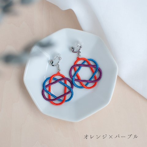 cross-chain 刺繍イヤリン