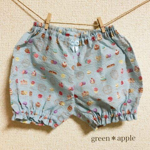 夏物SALE‼︎かぼちゃパンツ＊スイーツ柄ブルー