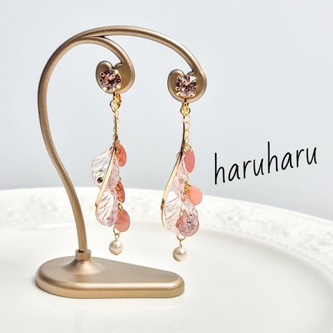 sale~Pink Raindrops earrings 【イヤリング】【ピアス】