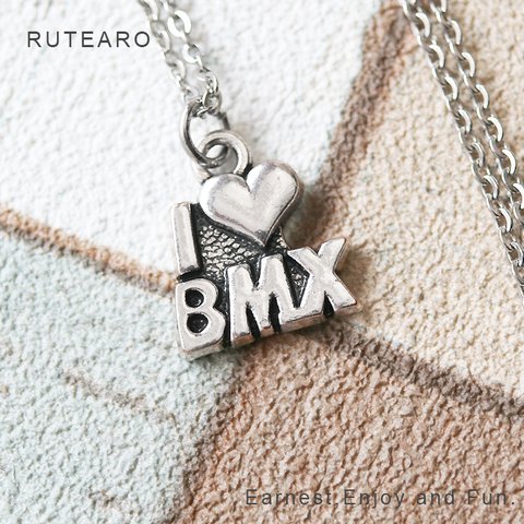 BMXが大好きな方のためのネックレス ―  レディースネックレス メンズネックレス BMX 自転車 ハート アクセサリー ― 000442