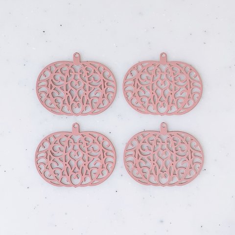 Pink Filigree Pumpkin Pendant Tops