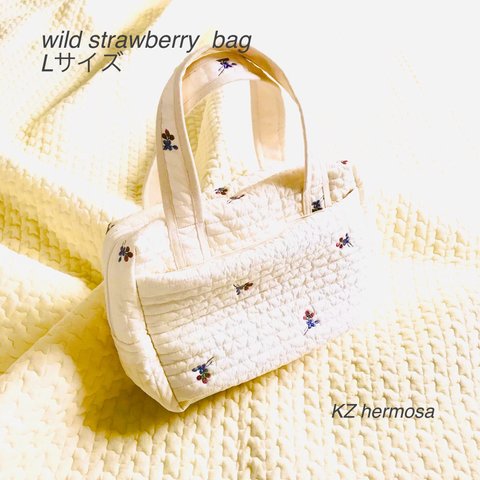 Lサイズ　wild strawberry  bag  野いちご　ボストンバッグ　マザーズバッグ　Koreafabric