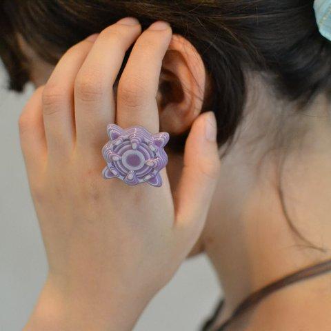 （オーダーメイド可） Kaleido　Ring (紫&白)