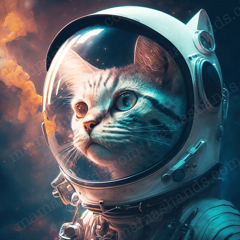 宇宙飛行士 の 猫 のアート（デジタルコンテンツ ダウンロード販売）