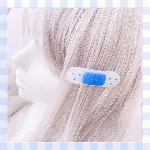 🩹ばんそうこうヘアピン🩹（蓄光クリアホワイトラメ）