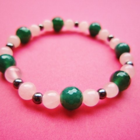 Pink　&　green　ブレスレット