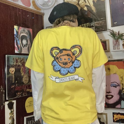 Cheko's Bears Tシャツ Mサイズ「ドットベア」イエロー