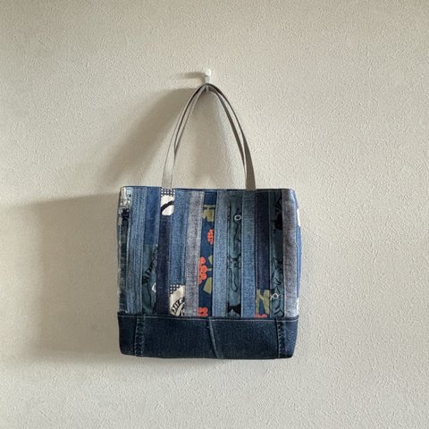 m433  パッチtote bag(デニム&コットン)