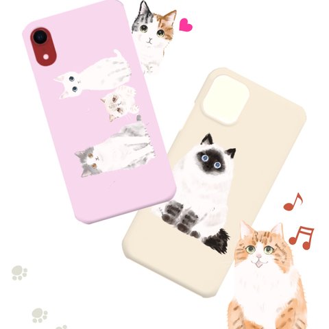 お気に入りの猫で作る♪　スマホケース　iPhone 、他機種いろいろ