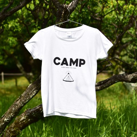 CAMP Tシャツ（WM／ホワイト✕ブラック）