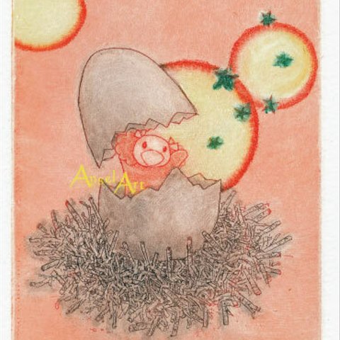 銅版画　/　a nest