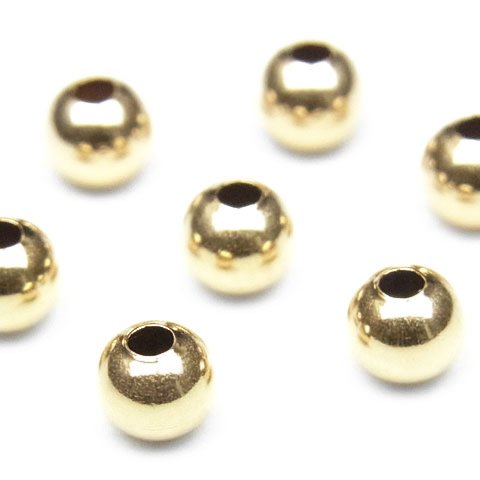 14KGF ビーズ 丸玉 3mm【10コ販売】(14K-BZ3