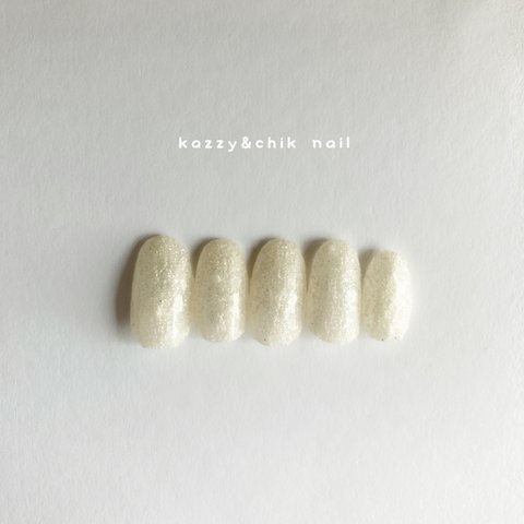 ネイルチップ 白 オーダーメイド ホワイト 〜ラメ No.4〜