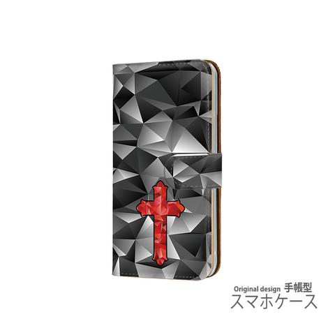 十字架 スマホケース 手帳型アイホン12 クロス sumahoケース 赤 レッド けいたいケース Galaxy グレー ラメ キラキラ MEN メンズ 050@02