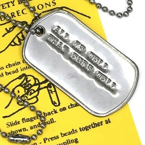 名言 DOGTAG ドッグタグ 終わりよければすべてよし DP-055 USA 新品