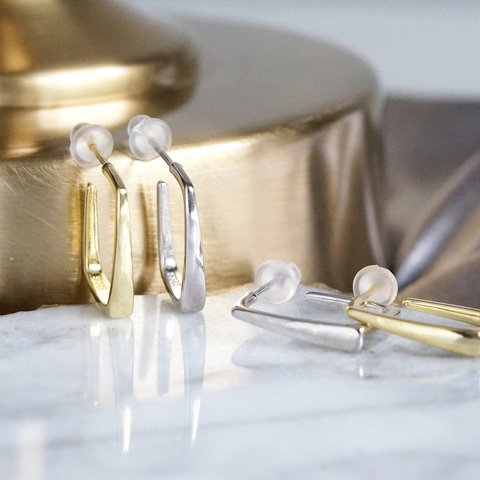 【Sterling silver 925】 Square Hoop Earrings