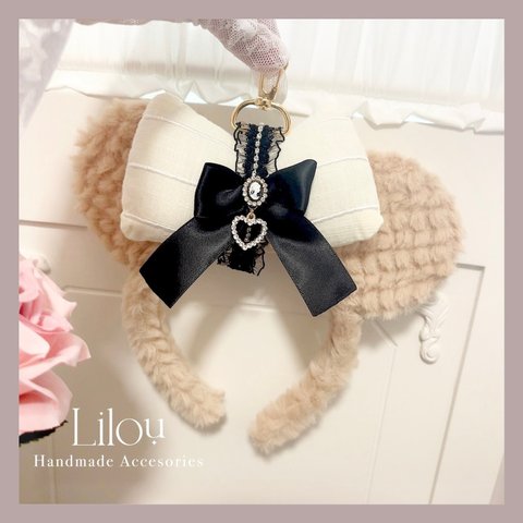 リボンハートカチューシャホルダー 🖤 ガーリー 量産 推し活