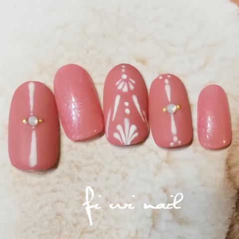 Morocco Pink♡ネイルチップ♡モロッコ柄ピンクネイル