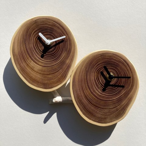 丸太時計（延寿　まったり）壁掛け時計　おしゃれ　かっこいい　木製　ウッディ　丸太