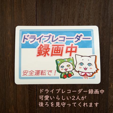 車用　ステッカー　猫「しろねこ長毛子さんの防水ステッカー(ドライブレコーダー録画中)　1枚入」