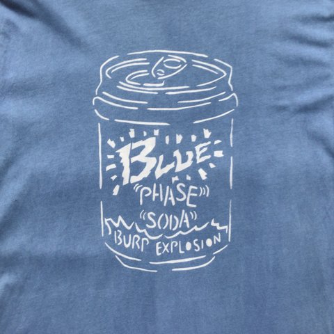 送料無料　ブルーフェイズソーダ缶 TEE 藍染 オーガニックコットンボディ　Tシャツ