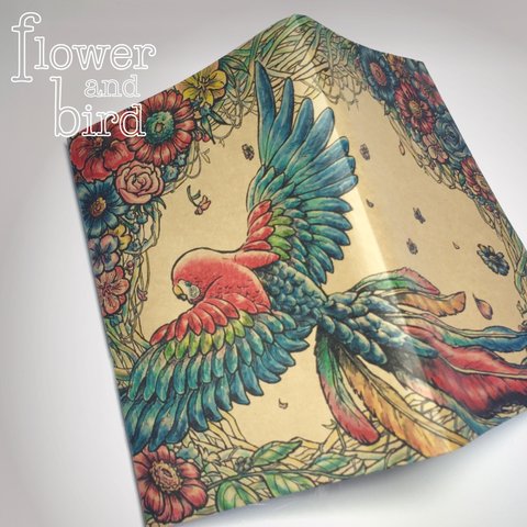 【再販】ペーパーブックカバー flower&bird