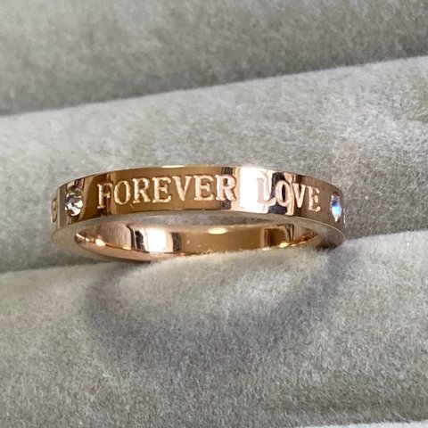 Forever Love ステンレスリング  ステンレス指輪 ピンキーリング