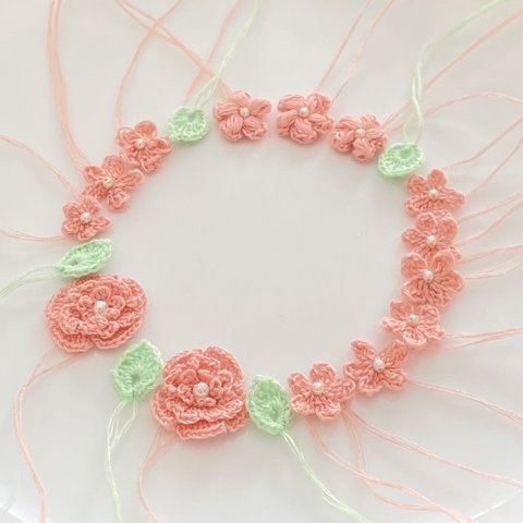 刺繍糸で編んだ★ぷっくりお花・立体お花モチーフ★セット