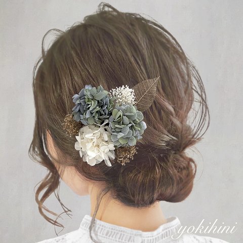 ウェディングヘッドドレス ＊ 結婚式 前撮り プリザーブドフラワー 髪飾り ヘッドパーツ ヘアアクセサリー 花嫁 新婦