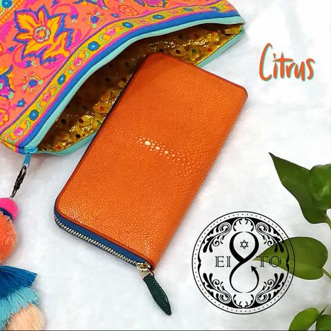 「CITRUS」 エイ革 フルジップ 長財布