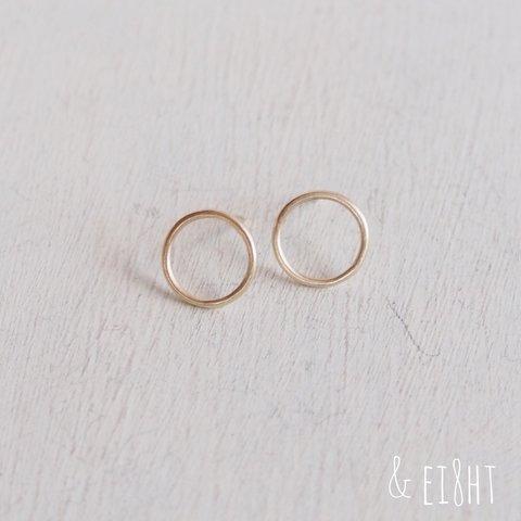 【再販】- K10 - Gold Circle ピアス