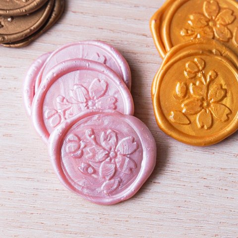 桜:シーリングスタンプ*Sealing stamp  10枚セット