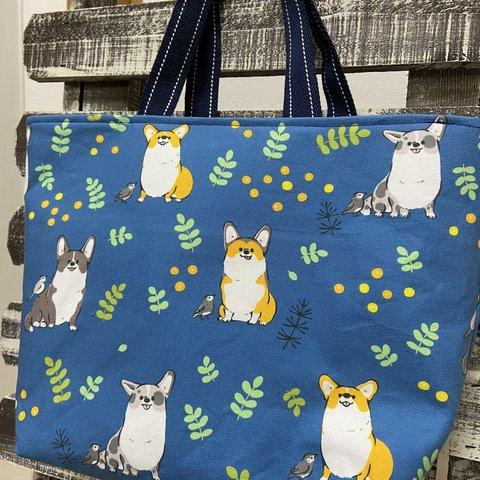 コーギーさん　お散歩BAG　ネイビー