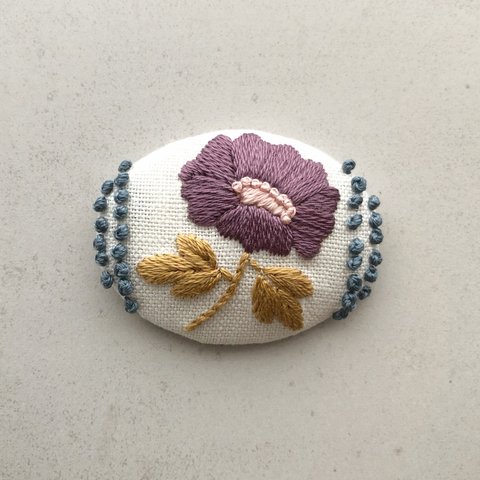 〈刺繍キット〉フラワードットラインのブローチ  pp