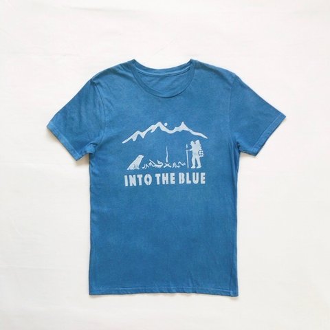 送料無料　藍染 オーガニックコットン INTO THE BLUE　Tシャツ