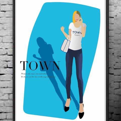 TOWN 　イラスト　ポスター  A4　アートポスター　全作オリジナル　アートsei（新着順）で検索　1233