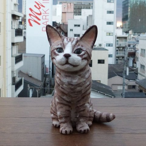 和紙で彩る　かわいい猫の人形 