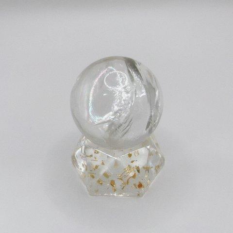 天然石　アイリス水晶　金箔レジン台座付【送料込】