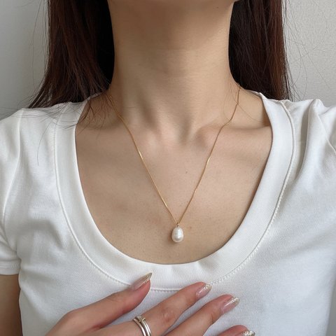 「単品」 Onepoint pearl necklace