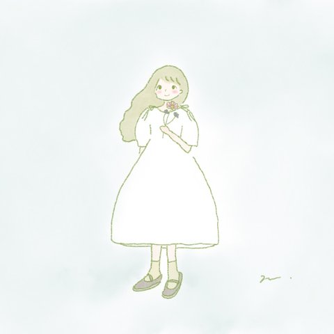 女の子のデジタルイラスト(アイコンなどにオススメのシンプルめ)