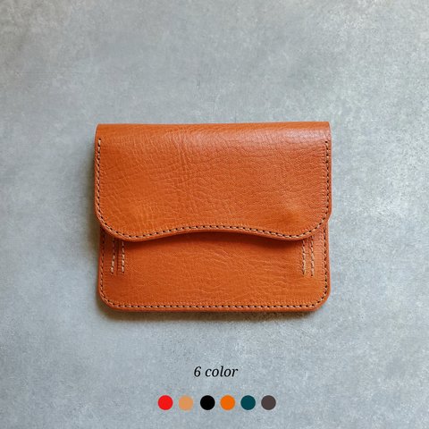 ★人気No.2★　◆薄型もっちりミニ財布◆　送料無料　イタリアンレザー使用