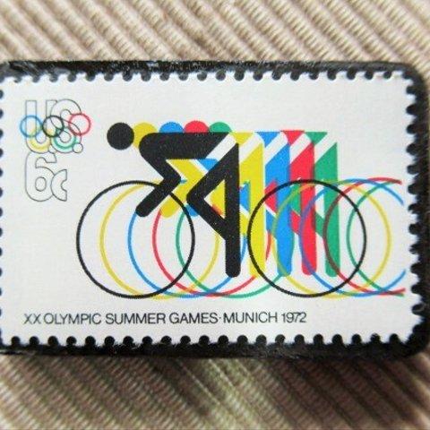 アメリカ　オリンピック切手ブローチ 5873