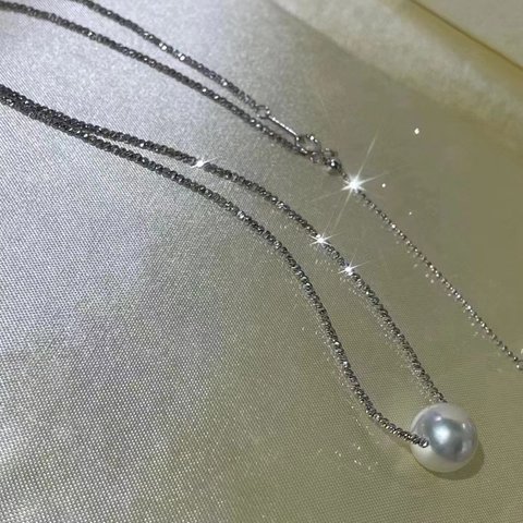【高級】南洋白蝶真珠　一粒ネックレスk18