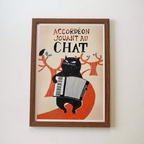 アコーディオンを奏でる猫・ポスター