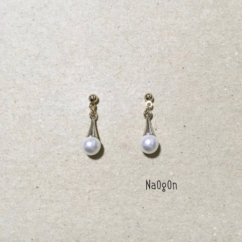 とんがり帽とパールのピアス♪