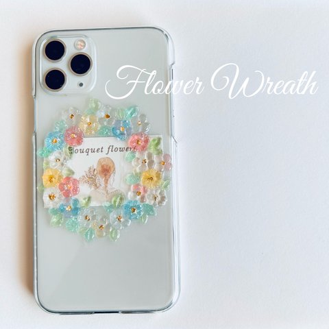 flower wreath iPhoneケース