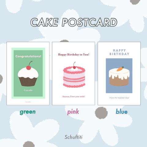 Cake postcard set