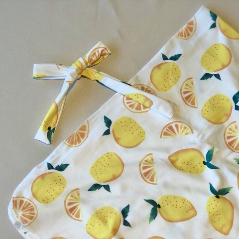  Lemon swaddle　レモン　フルーツ柄　おくるみ　スワドル　出産祝い　ギフト　新生児　ベビー用品　ベビー　赤ちゃん