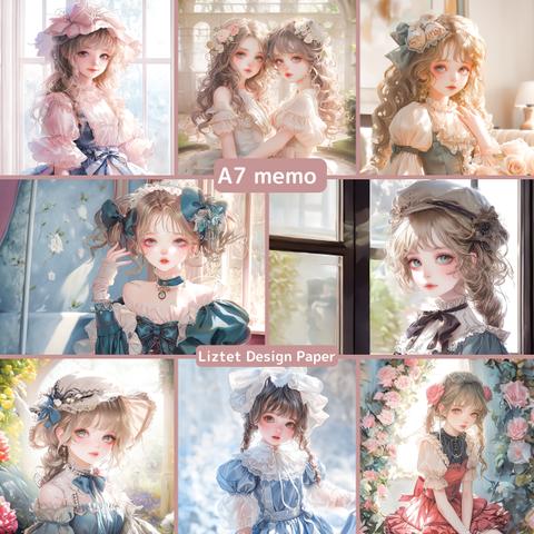 #5 LizGirl / A7 Designpaper Memo / 8種類 240枚set