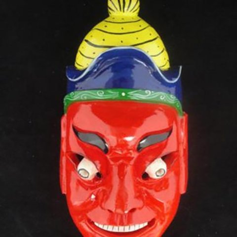 貴州漢民族 儺戯仮面 中国インテリア ウォール装飾 儀式ダンス 100%ウッド クラフト 民族アート#118